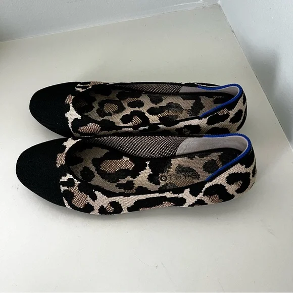 Rothy’s Square Desert Cat Leopard Print Ballet Flats - Picture 4 of 7